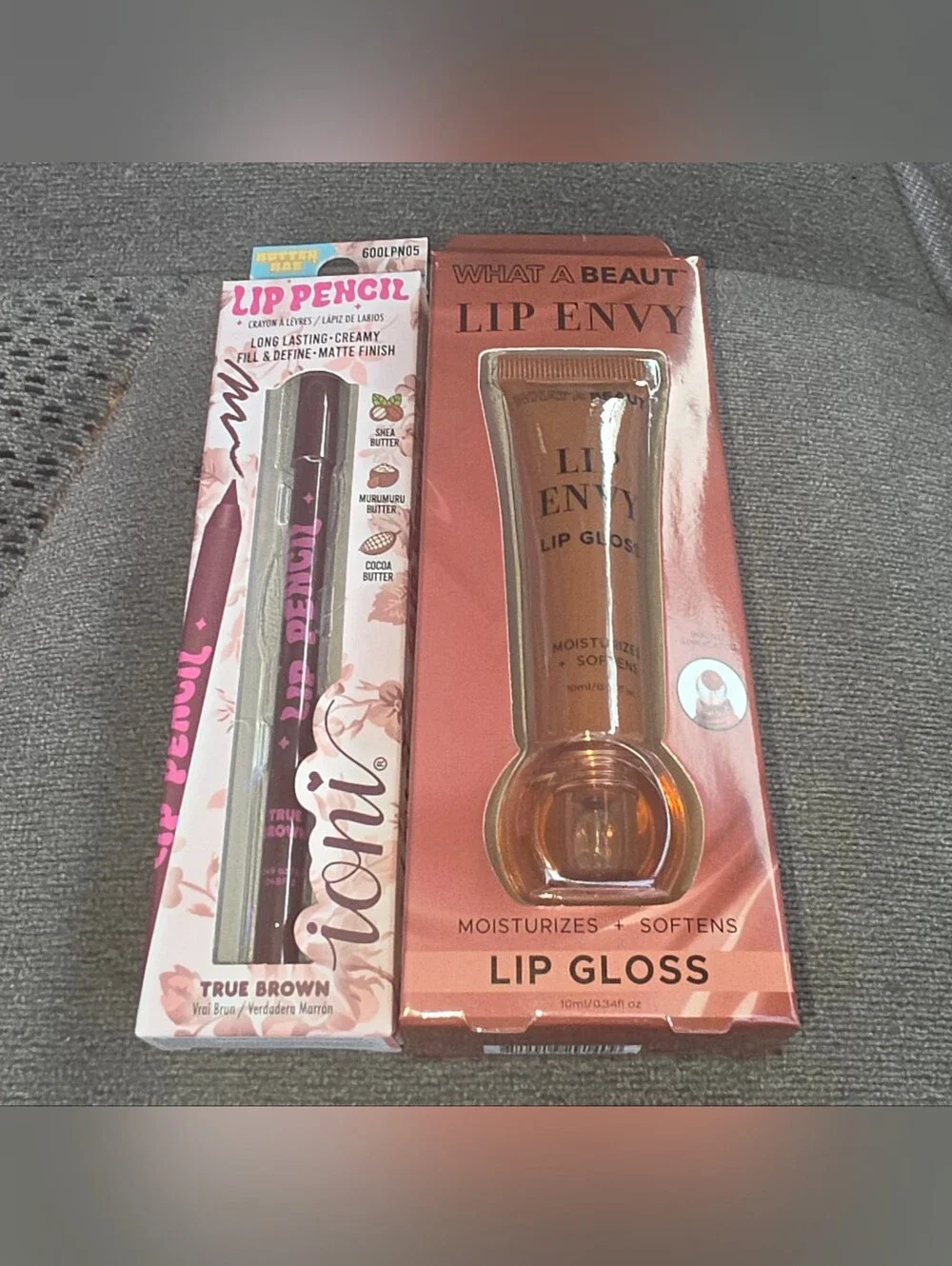 Ioni Lip Pencil & What A Beaut Lip Envy Gloss Duo - Brown Shades BNIB